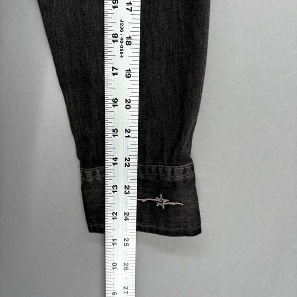 Ryan Michael Dress Womens Large Black Denim Western Shirt Tunic Crow X2067BL - Picture 11 of 14